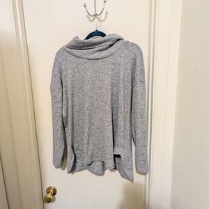 Ruby Rd. Light Gray Cowl Neck Sweater